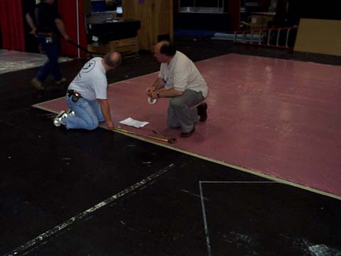 Rick and Bill measuring and marking